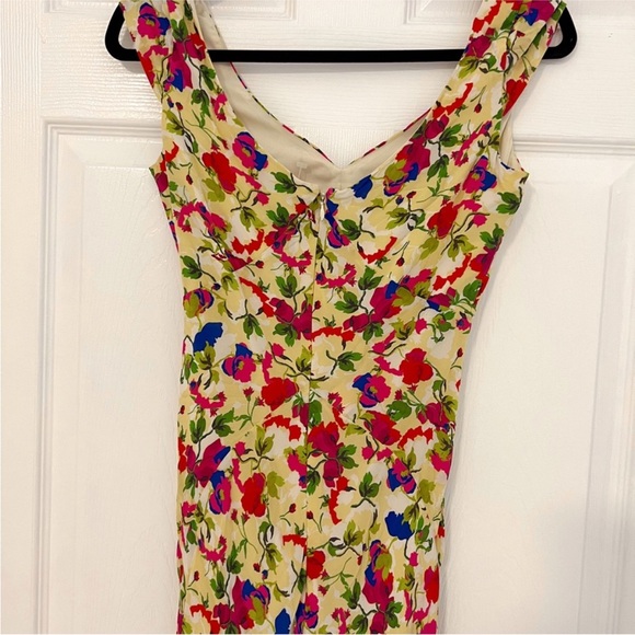 Saloni YELLOW FLORAL DRESS SIZE US2 - Picture 4 of 5